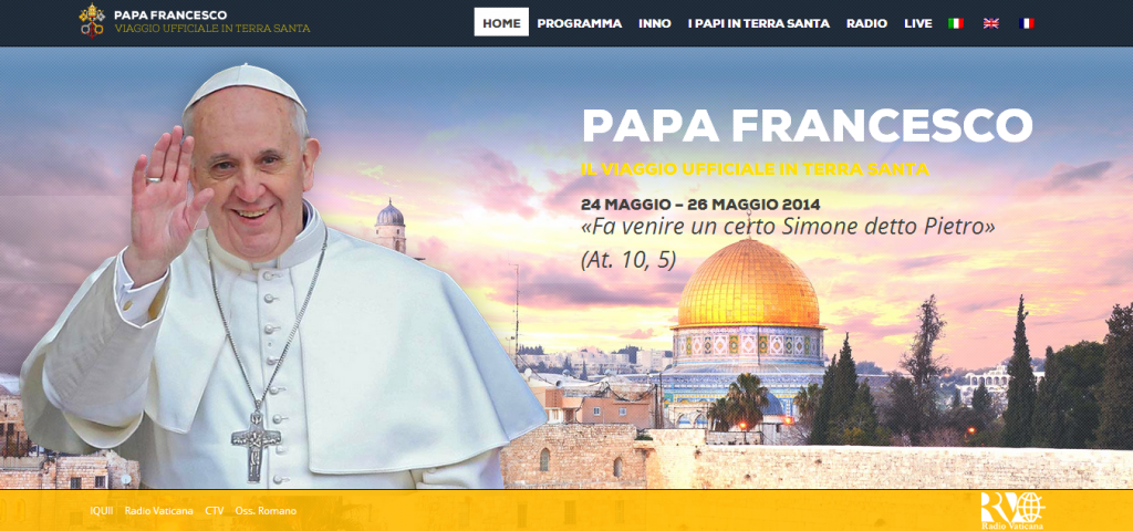 Papa Francesco: pubblicato Sito ufficiale del viaggio in Terra Santa e App mobile